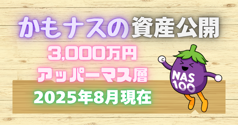 かもナスの資産公開　3,000万円アッパーマス層【2025年8月現在】