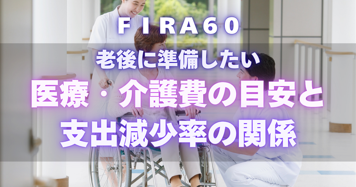 FIRA60 老後に準備したい医療・介護費の目安と支出減少率の関係